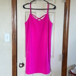Skies Are Blue Hot Pink Dress- Medium